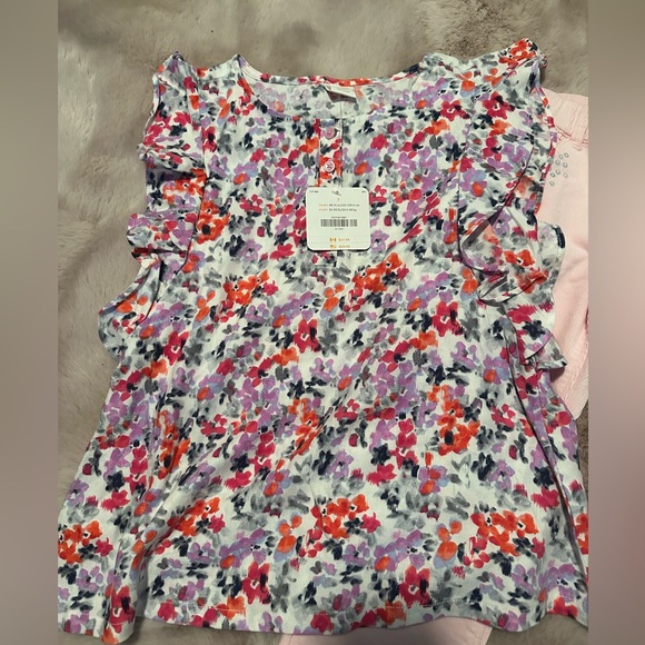 GYMBOREE SIZE 7 GIRLS PINK FLORAL TOP & CORDUROY JEANS OANTS NWT - Picture 4 of 5